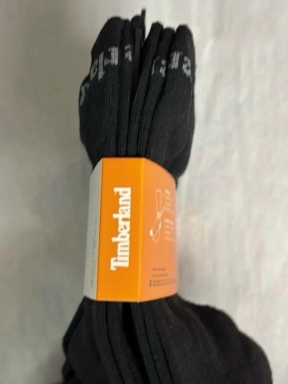 New Timberland Socks 6 Pair Men’s Black & Gray Cushioned Quarter Socks Casual